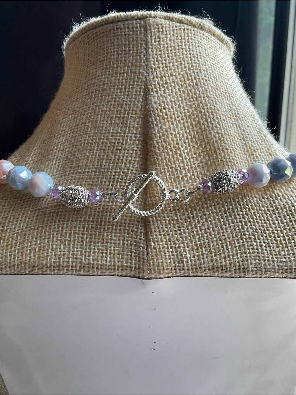 Artisan Made Tie Dye Glass Necklace - Picture 4 of 4